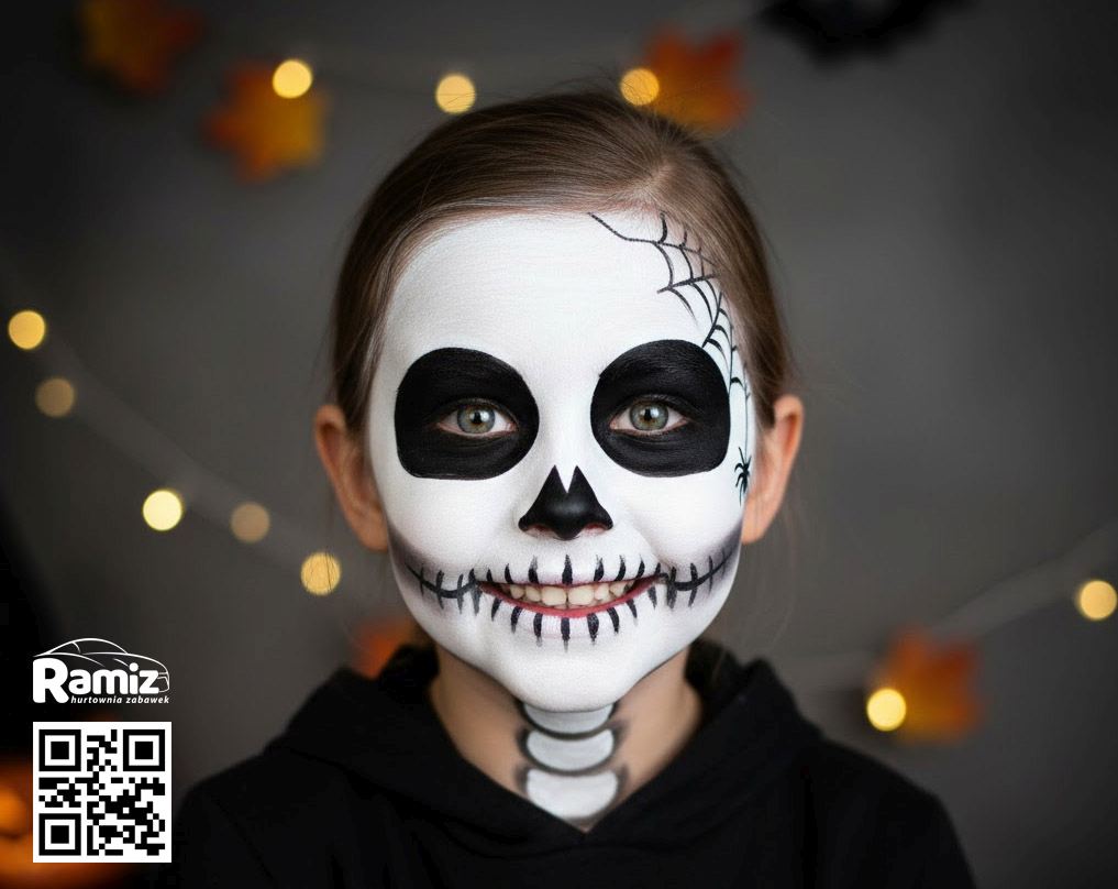 makijaz halloween szkielet, kosciotrup